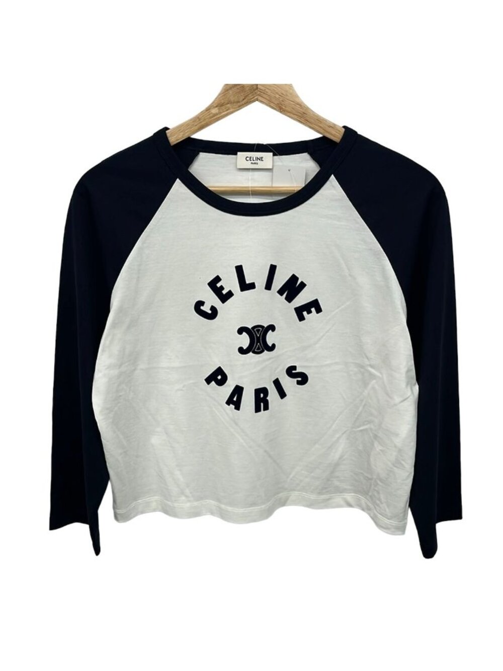 Celine Long Sleeve T-Shirt White Dark Navy M